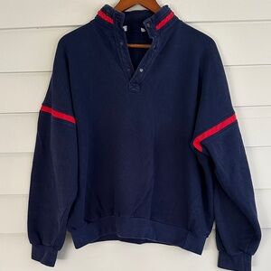 Collegiate Style Henley Sweatshirt